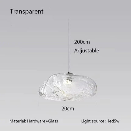 Suspension LED en verre style nordique pour salon et cuisine