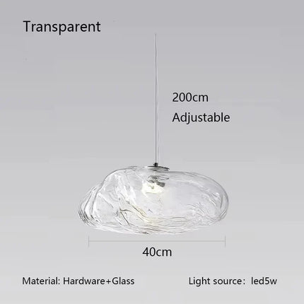 Suspension LED en verre style nordique pour salon et cuisine