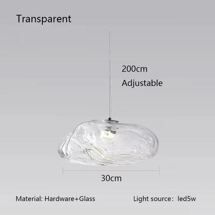 Suspension LED en verre style nordique pour salon et cuisine