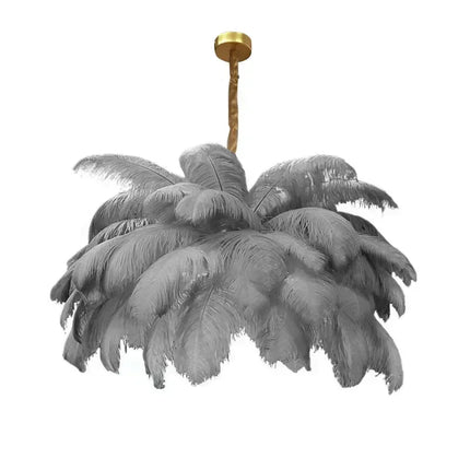 Suspension Plume LED Design Moderne en Métal pour Salon Cosy