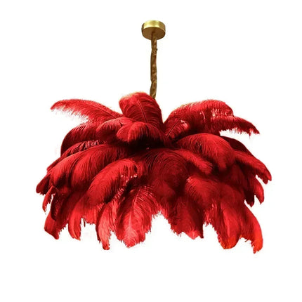 Suspension Plume LED Design Moderne en Métal pour Salon Cosy