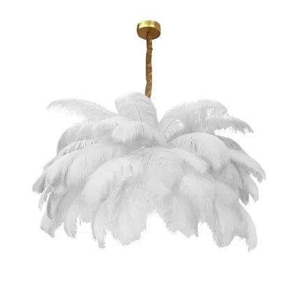 Suspension Plume LED Design Moderne en Métal pour Salon Cosy