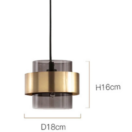 Suspension LED Post-Moderne en Verre et Fer, Lumière Ambre pour Salle à Manger et Hôtel