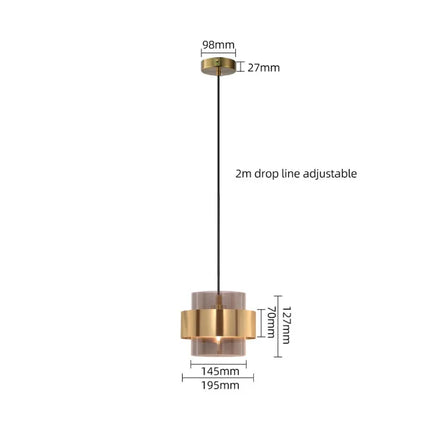 Suspension LED Post-Moderne en Verre et Fer, Lumière Ambre pour Salle à Manger et Hôtel