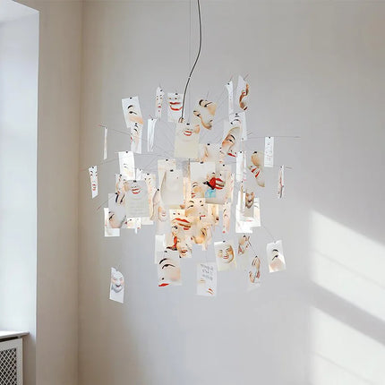 Suspension Zettel'z LED design Ingo Maurer, luminaire décoratif pour salon et cuisine