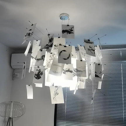 Suspension Zettel'z LED design Ingo Maurer, luminaire décoratif pour salon et cuisine