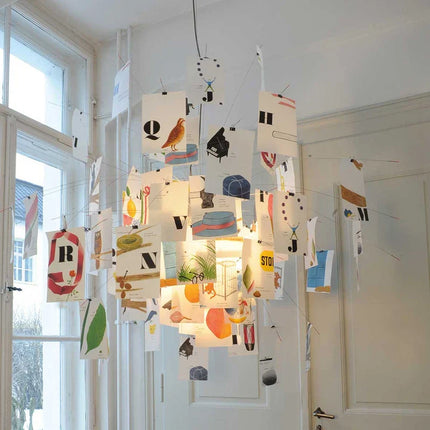 Suspension Zettel'z LED design Ingo Maurer, luminaire décoratif pour salon et cuisine