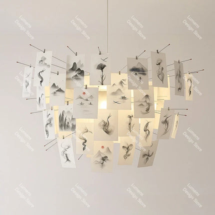 Suspension Zettel'z LED design Ingo Maurer, luminaire décoratif pour salon et cuisine