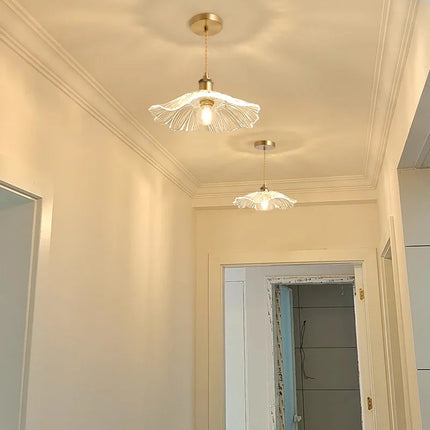 Suspension Vintage en Verre à Fleurs, Luminaire Art Déco pour Salon et Chambre
