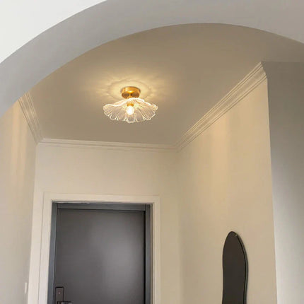 Suspension Vintage en Verre à Fleurs, Luminaire Art Déco pour Salon et Chambre
