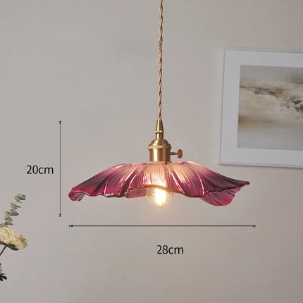 Suspension Vintage en Verre à Fleurs, Luminaire Art Déco pour Salon et Chambre