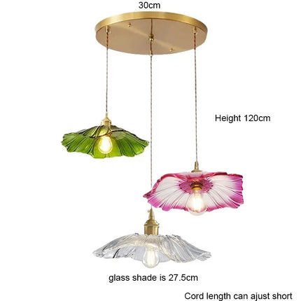 Suspension Vintage en Verre à Fleurs, Luminaire Art Déco pour Salon et Chambre
