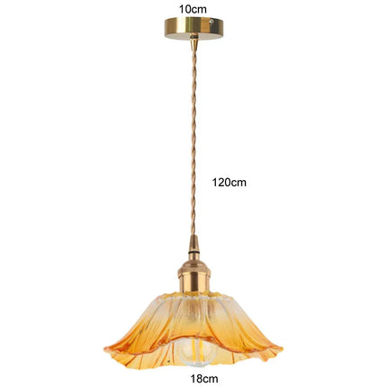 Suspension Vintage en Verre à Fleurs, Luminaire Art Déco pour Salon et Chambre