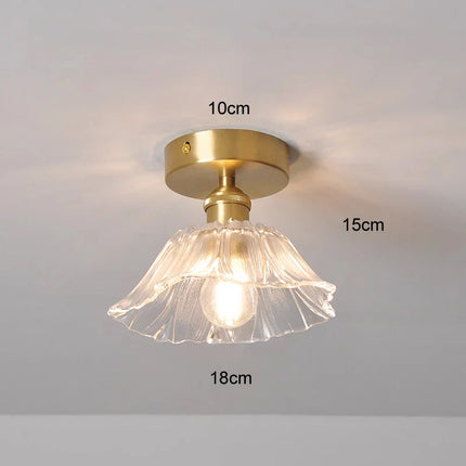 Suspension Vintage en Verre à Fleurs, Luminaire Art Déco pour Salon et Chambre