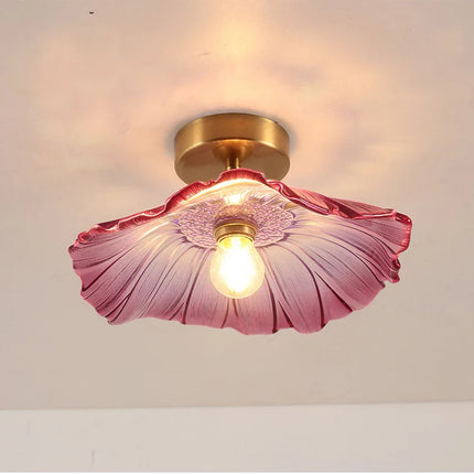 Suspension Vintage en Verre à Fleurs, Luminaire Art Déco pour Salon et Chambre