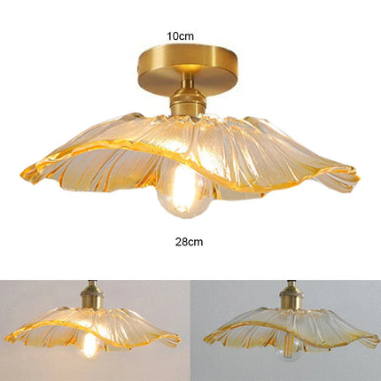 Suspension Vintage en Verre à Fleurs, Luminaire Art Déco pour Salon et Chambre