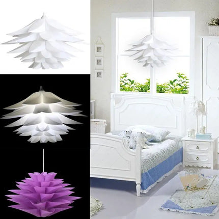 Suspension lustre Lotus 50 cm DIY en plastique PP design Art déco