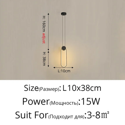 Suspension LED design moderne en aluminium, lumière chaude ou froide, noir et blanc