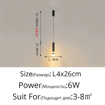 Suspension LED design moderne en aluminium, lumière chaude ou froide, noir et blanc
