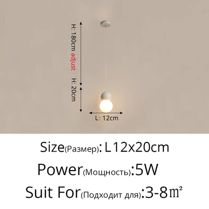 Suspension LED design moderne en aluminium, lumière chaude ou froide, noir et blanc