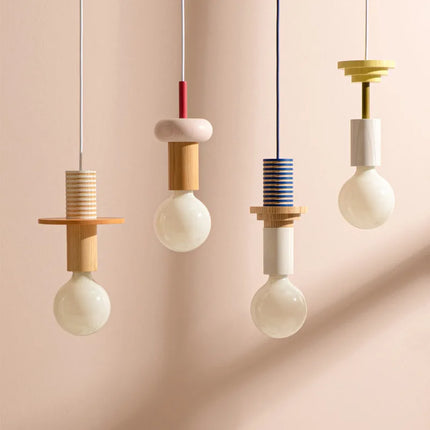 Suspension LED en Bois au Design Nordique, Luminaire Ambiance Chaleureuse
