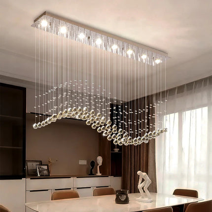 Suspension moderne en cristal pour salon et cuisine, lustre élégant