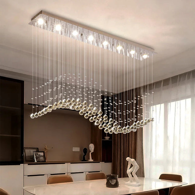 Suspension moderne en cristal pour salon et cuisine, lustre élégant