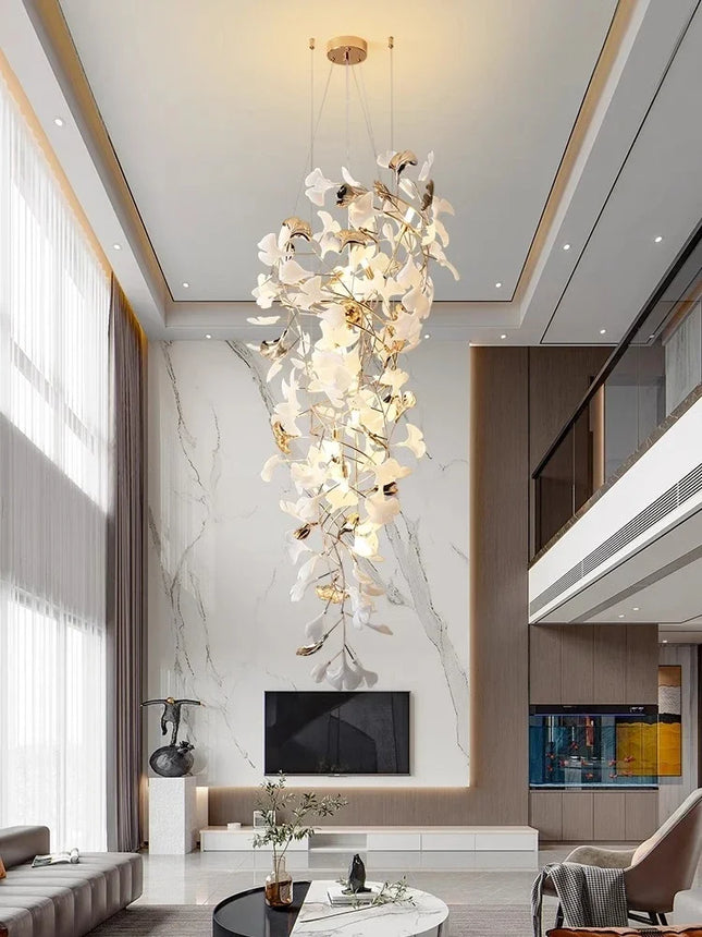 Suspension design moderne en céramique avec ampoules LED G9, ambiance chaleureuse
