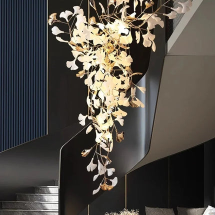 Suspension design moderne en céramique avec ampoules LED G9, ambiance chaleureuse