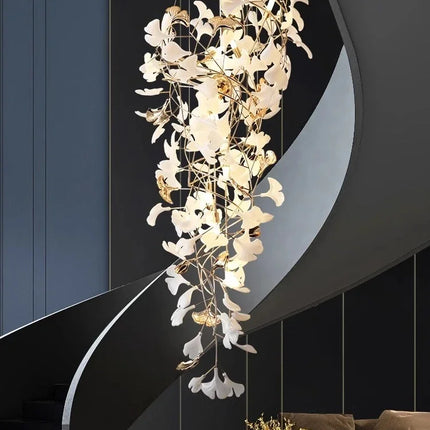 Suspension design moderne en céramique avec ampoules LED G9, ambiance chaleureuse