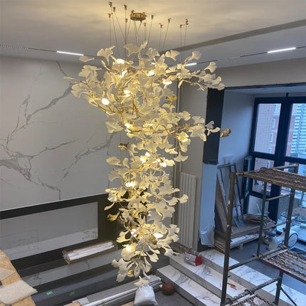 Suspension design moderne en céramique avec ampoules LED G9, ambiance chaleureuse