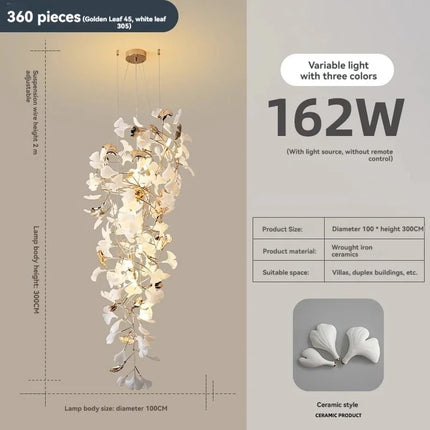 Suspension design moderne en céramique avec ampoules LED G9, ambiance chaleureuse
