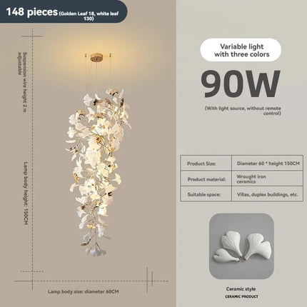 Suspension design moderne en céramique avec ampoules LED G9, ambiance chaleureuse