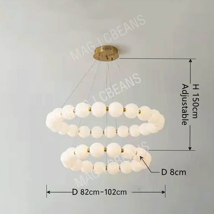 Suspension ronde nordique en aluminium et acrylique, lumière LED dimmable pour salon et chambre