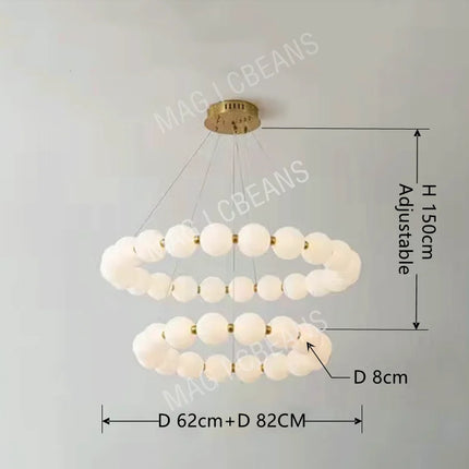 Suspension ronde nordique en aluminium et acrylique, lumière LED dimmable pour salon et chambre