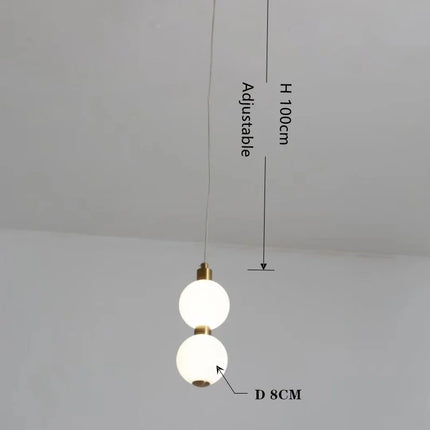 Suspension ronde nordique en aluminium et acrylique, lumière LED dimmable pour salon et chambre