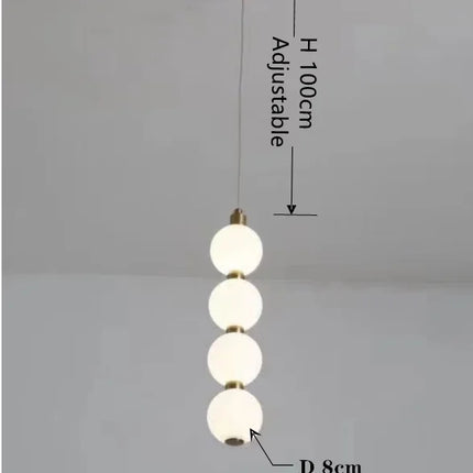 Suspension ronde nordique en aluminium et acrylique, lumière LED dimmable pour salon et chambre