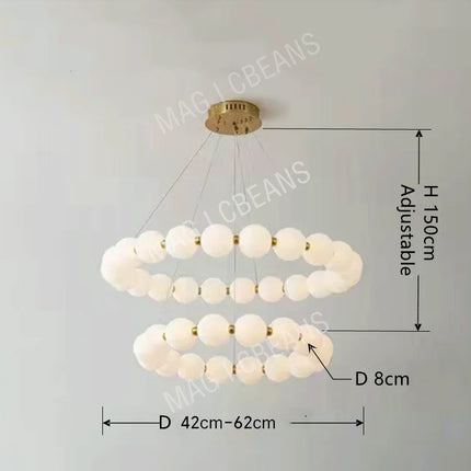 Suspension ronde nordique en aluminium et acrylique, lumière LED dimmable pour salon et chambre