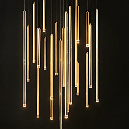 Suspension LED moderne en acier inoxydable pour salon et villa, éclairage intérieur haut de gamme