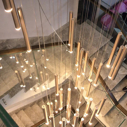 Suspension LED moderne en acier inoxydable pour salon et villa, éclairage intérieur haut de gamme