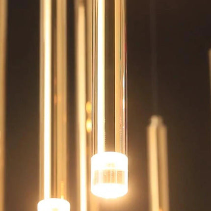 Suspension LED moderne en acier inoxydable pour salon et villa, éclairage intérieur haut de gamme