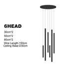 6 Tête(s) / Corps de lampe argenté / Lumière chaude