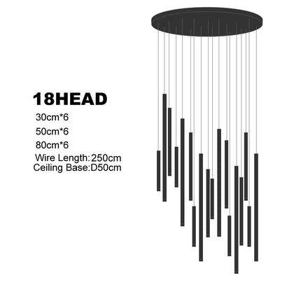Suspension LED moderne en acier inoxydable pour salon et villa, éclairage intérieur haut de gamme