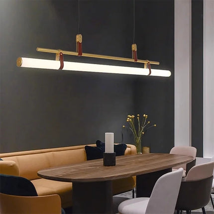 Suspension LED moderne en métal pour salle à manger et bureau