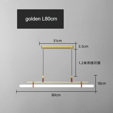 Suspension LED moderne en métal pour salle à manger et bureau