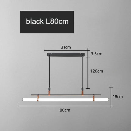 Suspension LED moderne en métal pour salle à manger et bureau