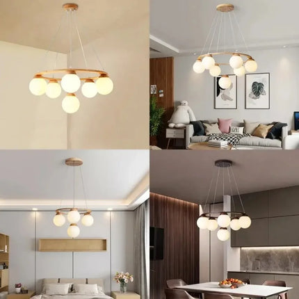 Suspension Globe Scandinave Minimaliste en Métal, Luminaire pour Cuisine et Salle à Manger