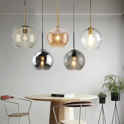 Suspension LED en verre design nordique, lumière chaude pour salon et salle à manger