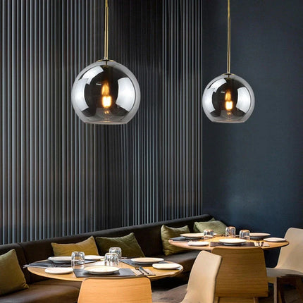 Suspension LED en verre design nordique, lumière chaude pour salon et salle à manger