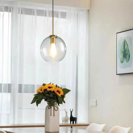 Suspension LED en verre design nordique, lumière chaude pour salon et salle à manger